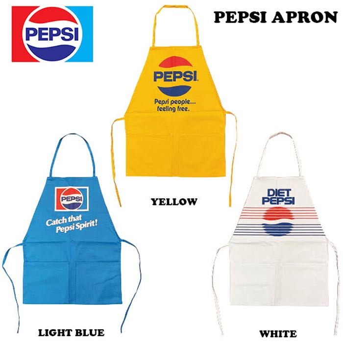 ペプシ PEPSI エプロン ペプシコーラ おしゃれ 3色 ポケット付き 男女 