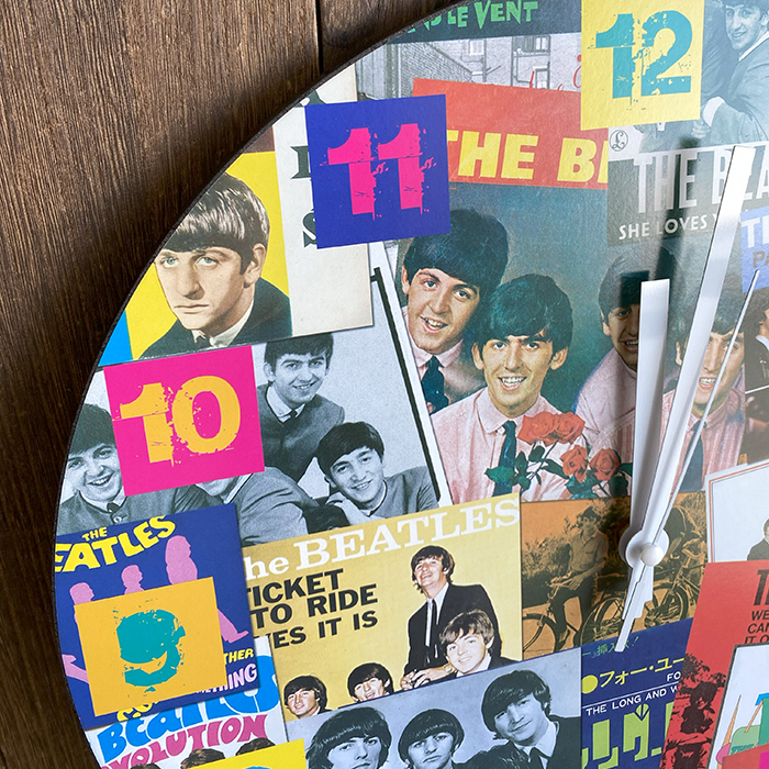 時計 Beatles ビートルズ 掛け時計 木製 ウォールクロック