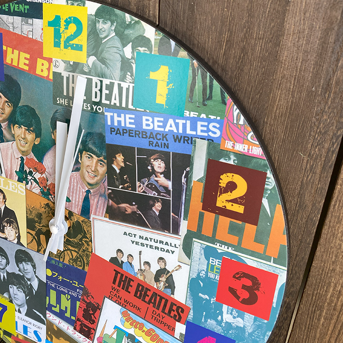 時計 Beatles ビートルズ 掛け時計 木製 ウォールクロック