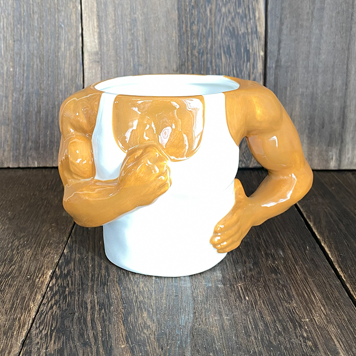 陶器 マッスル プランター 希少 CREAM SODA 筋肉 マグカップ 当時物 きんにくん マグカップ パワーマグ 入魂 マッスル ランニングシャツ
