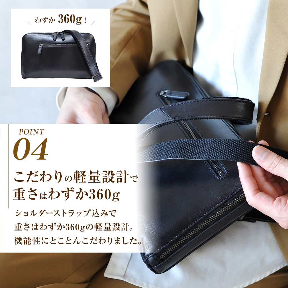 JOYA ショルダーバッグ メンズ 斜めがけ 2way 本革 軽量