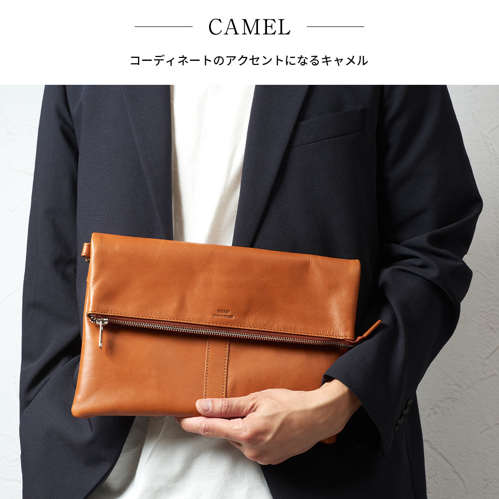 SEEKER（シーカー） クラッチバッグ 本革 メンズ 2way ショルダー
