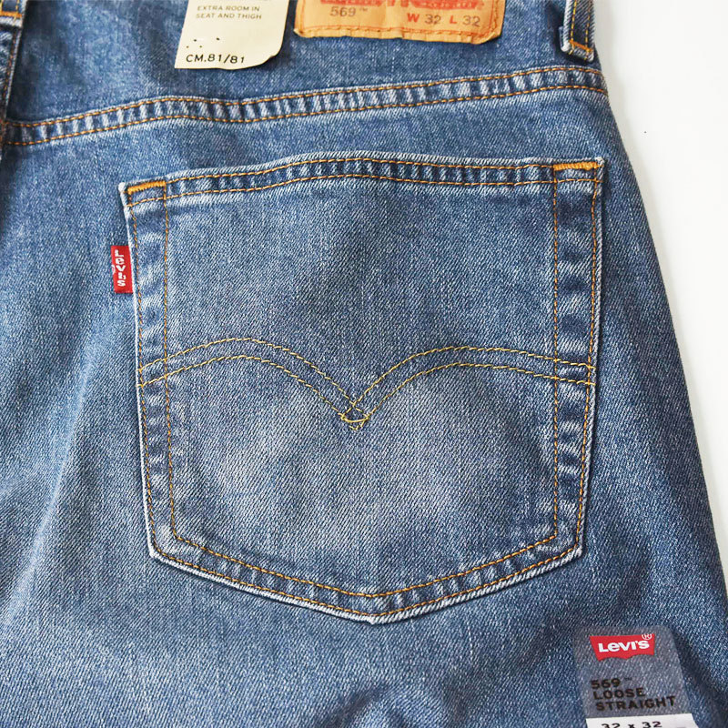 SALEセール30%OFF LEVI'S リーバイス 569 ルーズフィット ストレート デニムパンツ ジーンズ メンズ ストレッチ ジーパン  大きいサイズ 太め ゆったり 00569