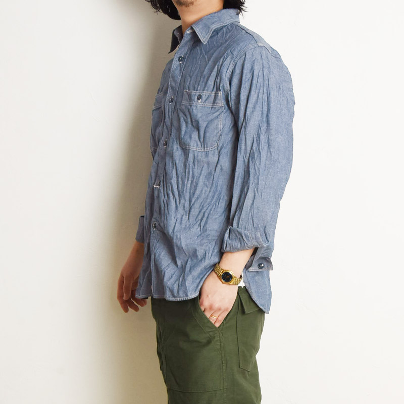 orSlow（オアスロウ） 2025新作 シャンブレーワークシャツ SLIM FIT