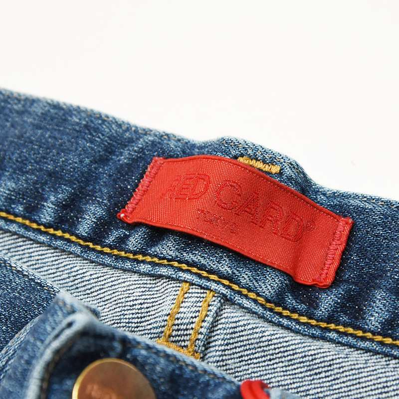 RED CARD ブルーストレートデニム フリンジ裾 RED CARD TOKYO 裾上げ無料 レッドカード Liberty リバティ