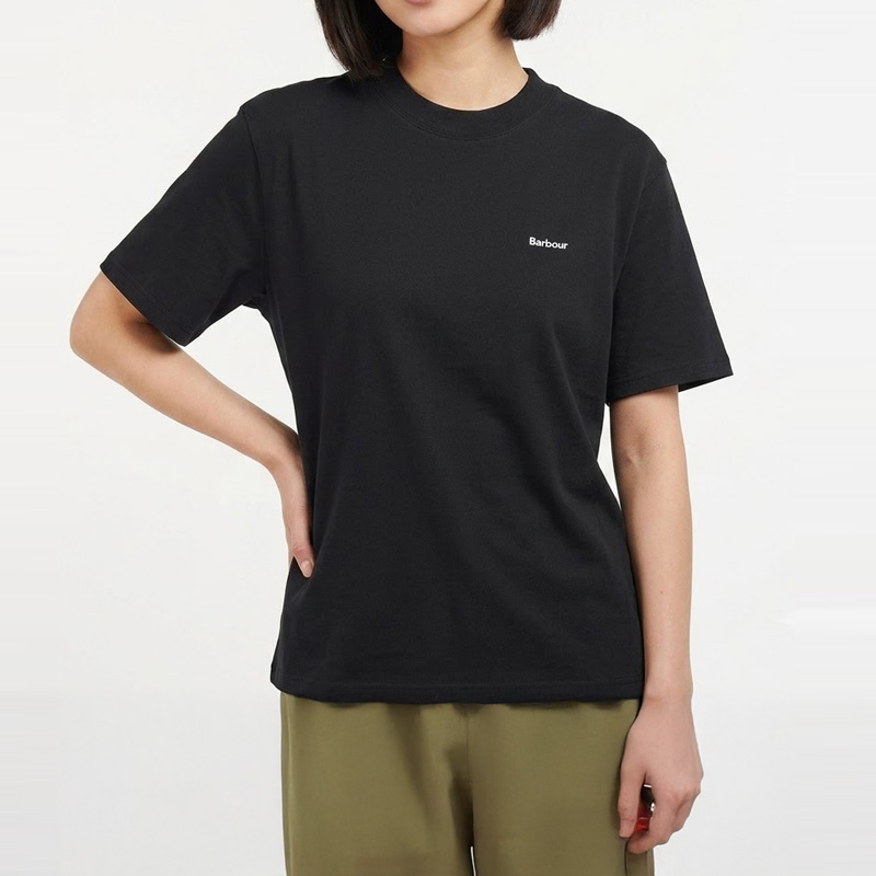 【新品】Barbour ブラック Tシャツ 36 メンズ レディース Barbour（バブアー） 2026新作 Barbour Dalton 刺繍ロゴ ワンポイント