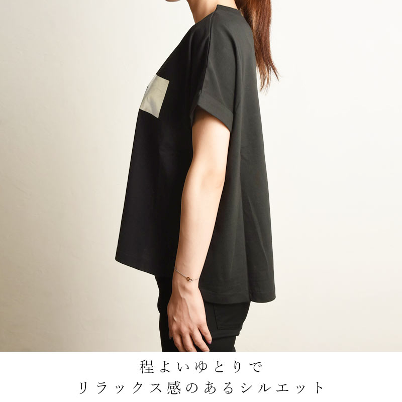 cloche（クロッシェ） クロシェ 箔プリント Tシャツ 半袖 レディース