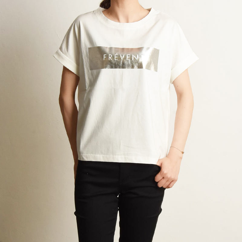 CLOCHE HUILLE Tシャツ&CLOCHE BINCHE 半袖Tシャツ cloche（クロッシェ） クロシェ 箔プリント Tシャツ 半袖 レディース