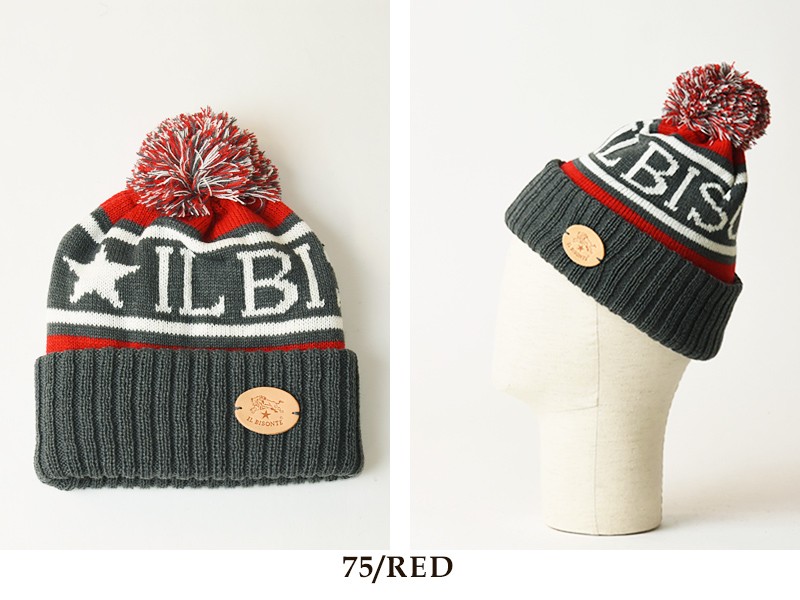 IL BISONTE（イルビゾンテ） 爆買 セール10%OFF ロゴ ニット帽