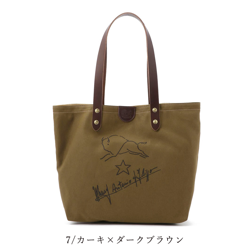 (イルビゾンテ かばん 鞄) IL BISONTE サインプリント レザー＆キャンバス トートバッグ 5422301920 メンズ レディース