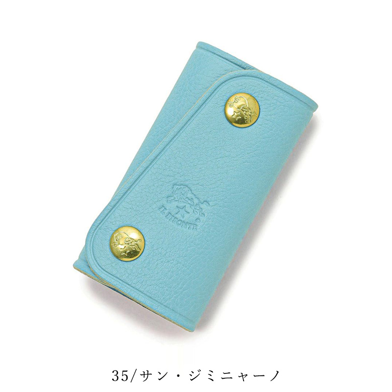 イルビゾンテ キーケース 4連 サックスブルー キーリング レザー 本革 限定 IL BISONTE（イルビゾンテ） 【正規取扱店】IL BISONTE 4連 レザー