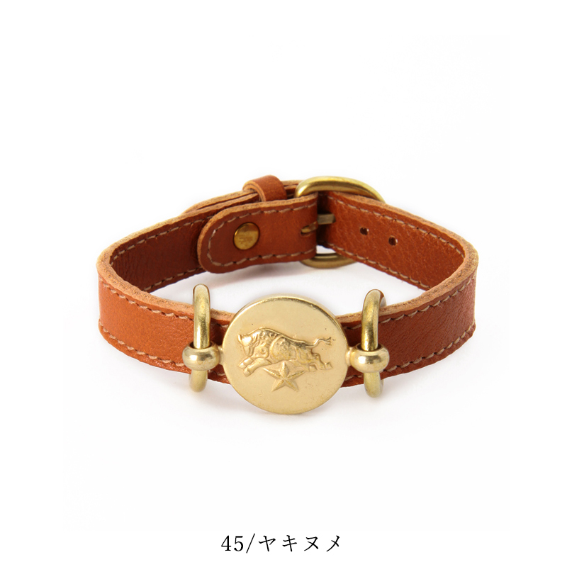 IL BISONTE イルビゾンテ チャーム付きレザーブレスレット