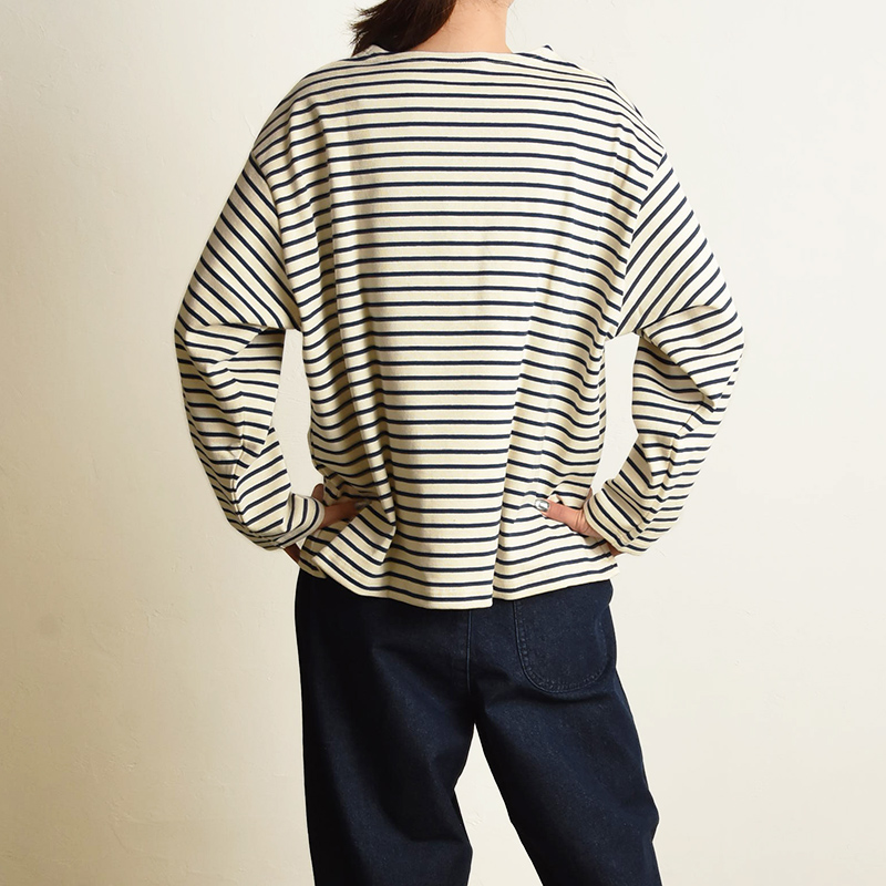 オーシバル オーチバル ORCIVAL ボーダー コットンロード ワイド ボートネック フレンチバスクシャツ ドロップショルダー 細ボーダー B249CLN | ORCIVAL | 08