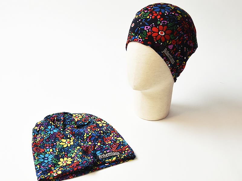 再入荷！ ボヘミアンズ Bohemians モザイクフラワー 花柄 ワッチキャップ/帽子 BH-09 MOSAIC FLOWER メンズ/レディース  インナーキャップ インナー ケア帽子