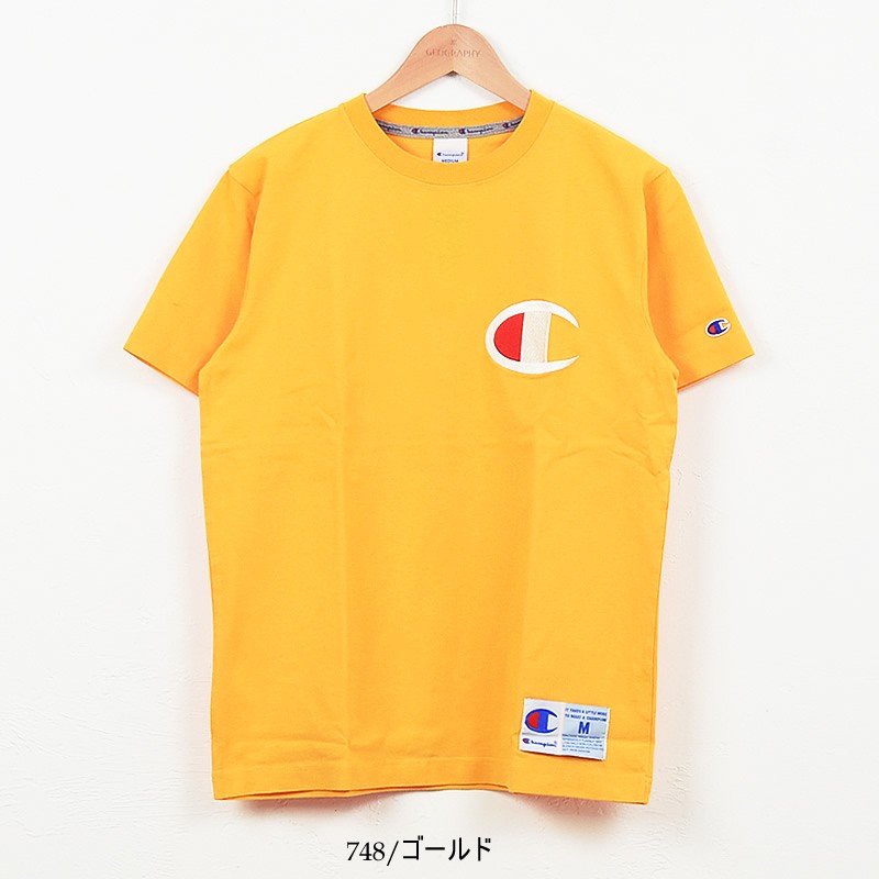 SALEセール10%OFF Champion チャンピオン ビッグロゴ 刺繍 Tシャツ