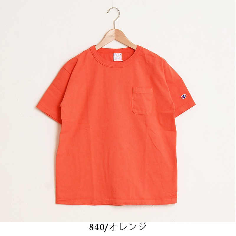 Champion チャンピオン T1011 ティーテンイレブン ポケット付 半袖 Tシャツ レディース メンズ カットソー アメリカ製 無地 ルーズ C5-R305｜geostyle｜06