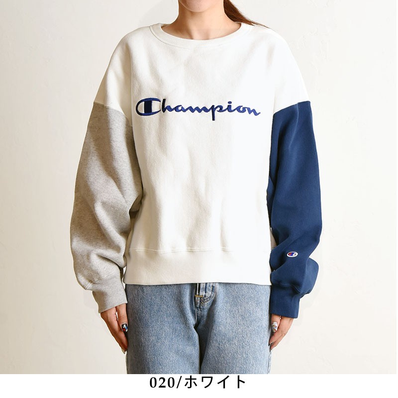 Champion チャンピオン リバースウィーブ クルーネックスウェットシャツ ロゴ レディース トレーナー ドロップショルダー クレイジーパターン Cw Q008 5 Cw Q008 Geo Style ジェオスタイル 通販 Yahoo ショッピング