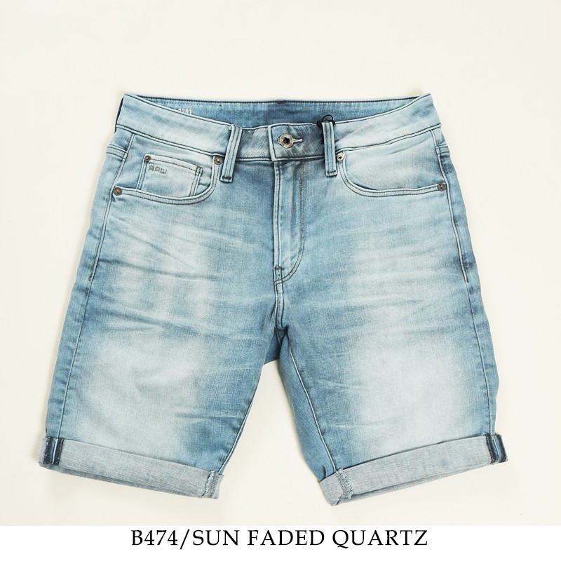 SALEセール5%OFF ジースターロウ G-STAR RAW 3301 スリムショーツ ショートパンツ デニム ハーフパンツ 短パン メンズ  D17418-B604-B474