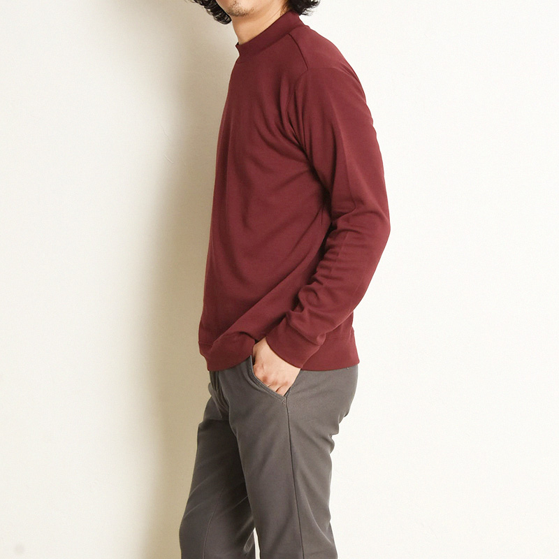 デニスラ モックネックTシャツ 長袖 EDWIN エドウィン デニスラ モックネック 長袖Tシャツ 無地