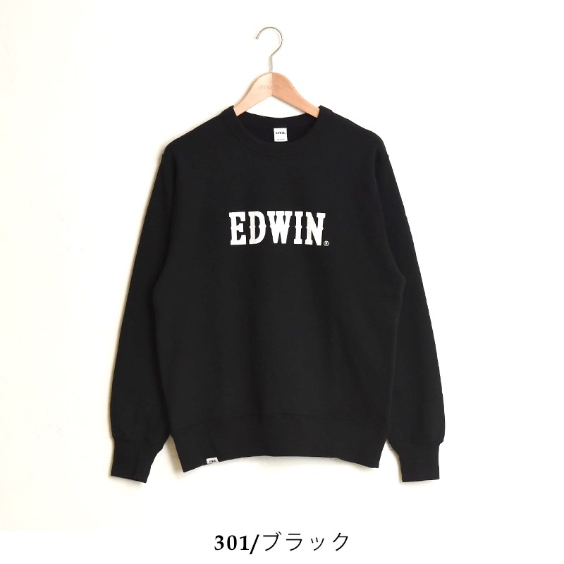 EDWIN セール30％OFF エドウィン ロゴプリント クルーネック