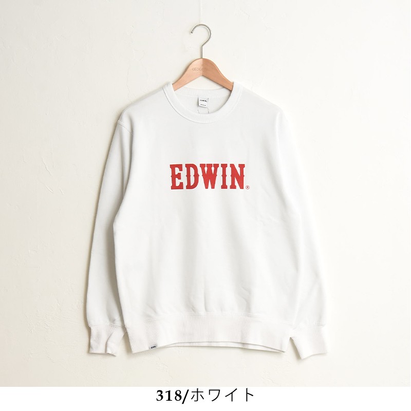 EDWIN セール30％OFF エドウィン ロゴプリント クルーネック