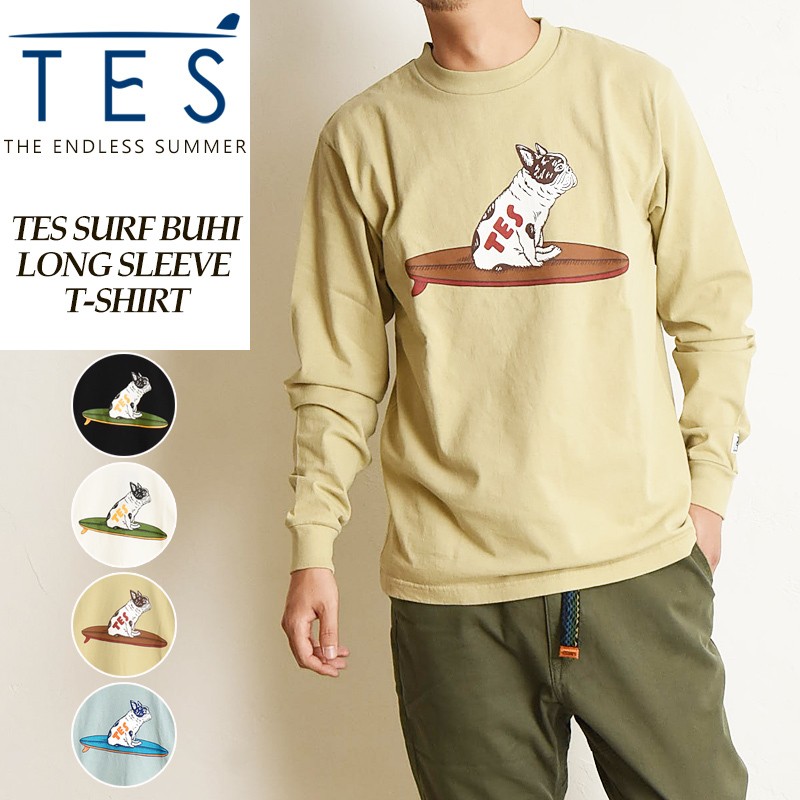 TES-The Endless Summer テス エンドレスサマー サーフ ブヒ 長袖 プリント Tシャツ メンズ 白T SURF BUHI  LONG SLEEVE T FH-0774317