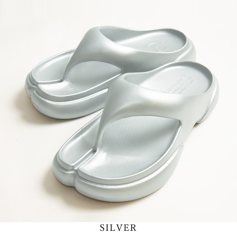【未使用品】PAES フラットシューズ シルバー 24cm PAES（ペイズ） PAES FLIP FLOP Sandal 厚底サンダル リカバリー