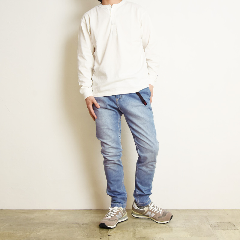 GRAMICCI NNパンツ ストレッチ 白 ペイント ペンキ 1点物 Gramicci（グラミチ） GRAMICCI NNパンツ ニューナローパンツ タイト