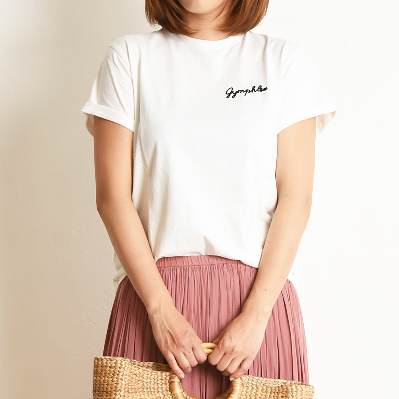 2025春夏新色 送料無料（ゆうパケット）Gymphlex ジムフレックス 折り返し袖 刺繍 ロゴ 半袖 Tシャツ メンズ 無地 ロールアップ カットソー 人気 GY-C0446COM | GYMPHLEX | 03