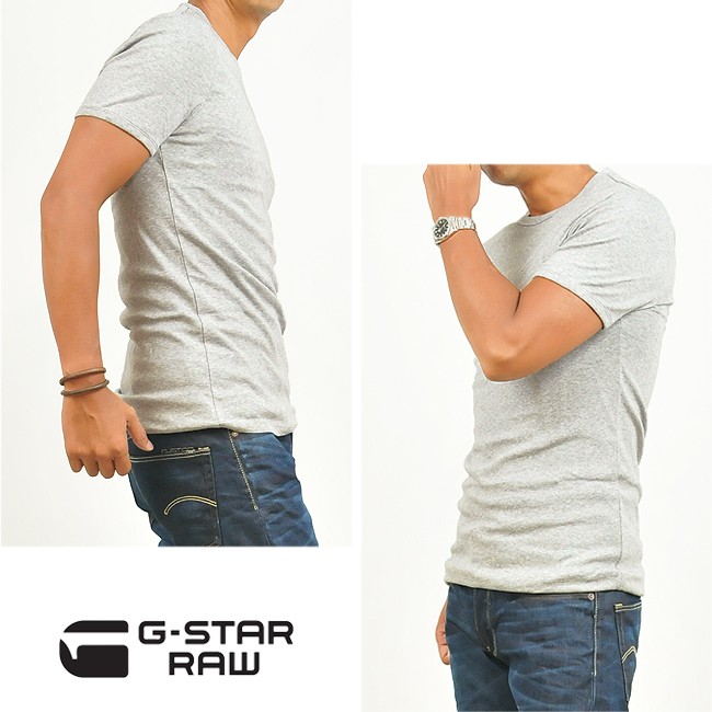 【G-STAR RAW】ロゴ クルーネックＴシャツ 4色 関税・送料込み G-STAR RAW ジースターロウ Tシャツ クルーネック ぼかしロゴ