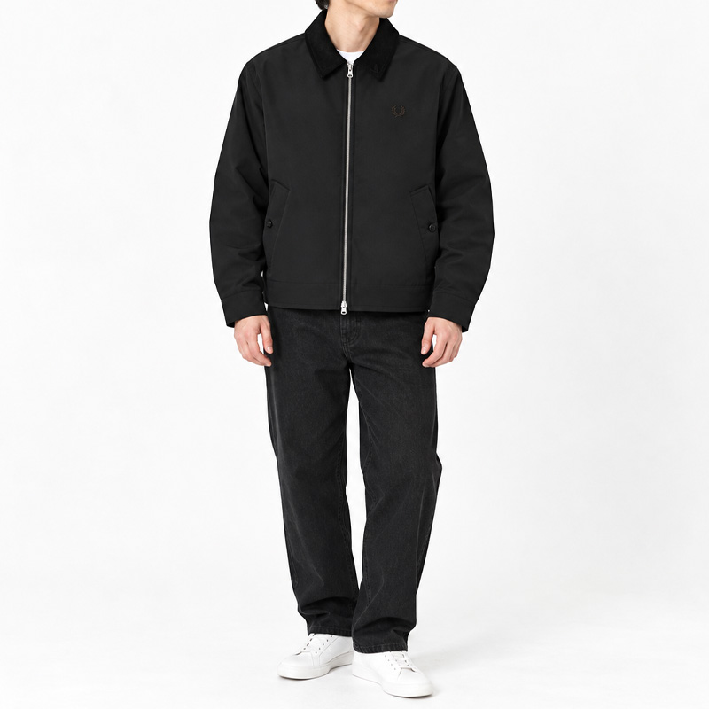 2026秋冬新作 フレッドペリー FRED PERRY コットン カバンジャケット Cotton Caban Jacket J8535-184 メンズ アウター ブルゾン 中綿 ブラック 正規取扱店 | FRED PERRY | 06