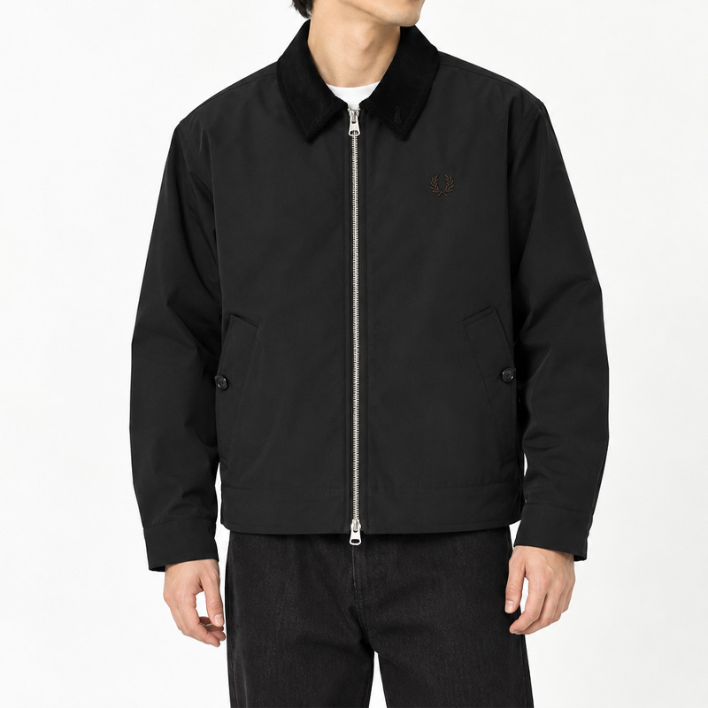 2026秋冬新作 フレッドペリー FRED PERRY コットン カバンジャケット Cotton Caban Jacket J8535-184 メンズ アウター ブルゾン 中綿 ブラック 正規取扱店 | FRED PERRY | 03