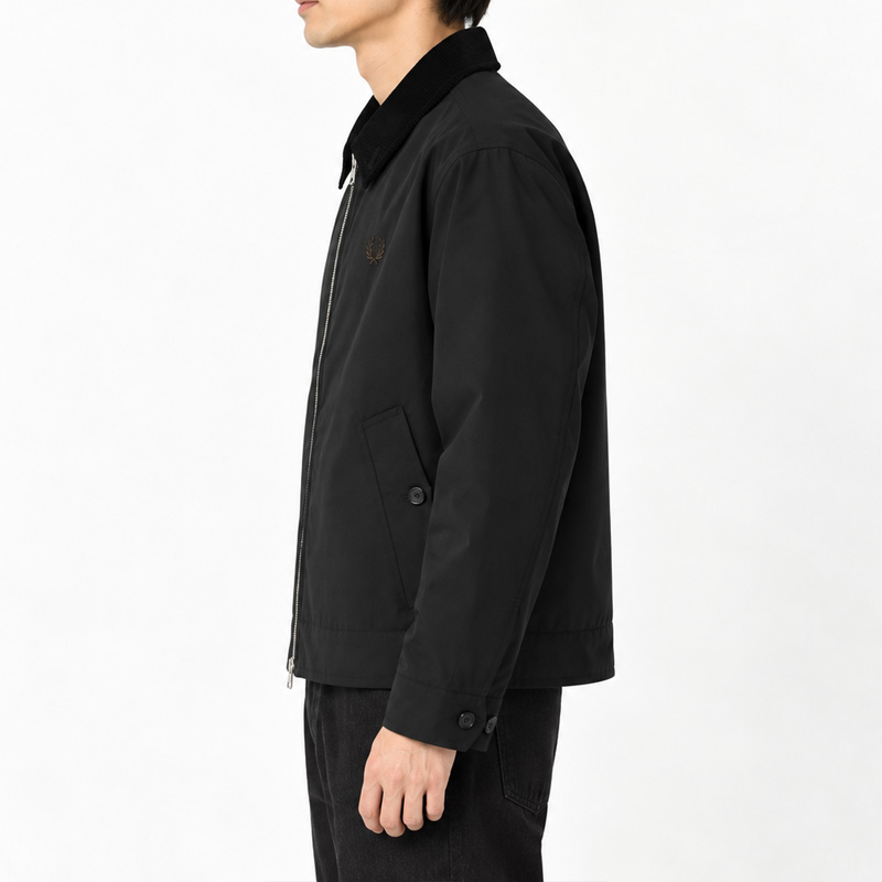 2026秋冬新作 フレッドペリー FRED PERRY コットン カバンジャケット Cotton Caban Jacket J8535-184 メンズ アウター ブルゾン 中綿 ブラック 正規取扱店 | FRED PERRY | 04