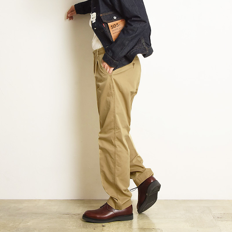 SALEセール10%OFF EDWIN エドウィン KHAKI TROUSERS CHINO タックテーパード テーパード トラウザーパンツ チノパン  カラーパンツ K0705