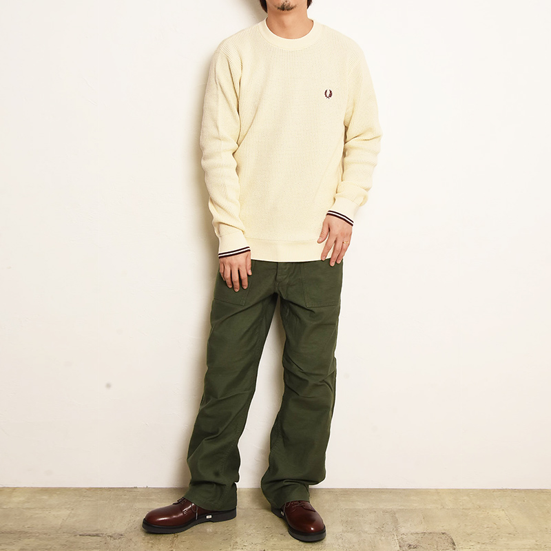 FRED PERRY フレッドペリー K6507 ワッフルステッチジャンパー メンズ クルーネック ニット 長袖 2026秋冬新色 |  | 08