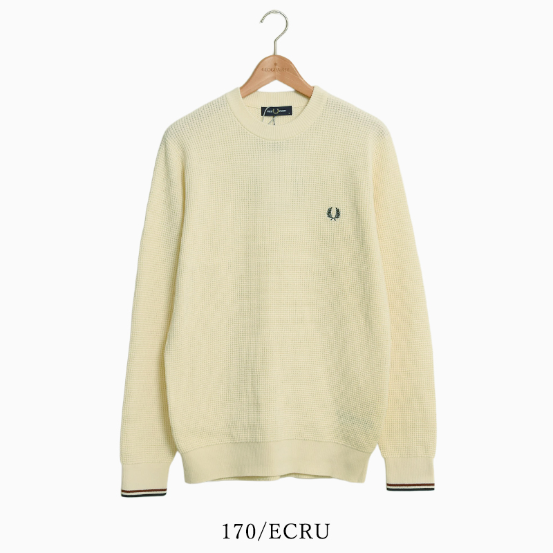 FRED PERRY フレッドペリー K6507 ワッフルステッチジャンパー メンズ クルーネック ニット 長袖 2026秋冬新色 |  | 05