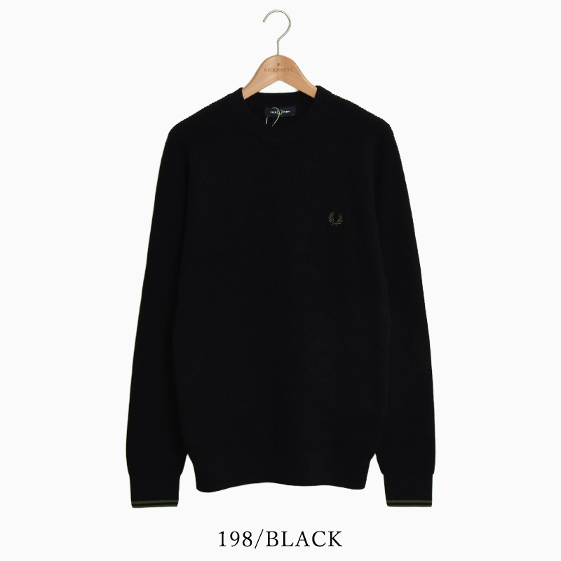 FRED PERRY フレッドペリー K6507 ワッフルステッチジャンパー メンズ クルーネック ニット 長袖 2026秋冬新色 |  | 06