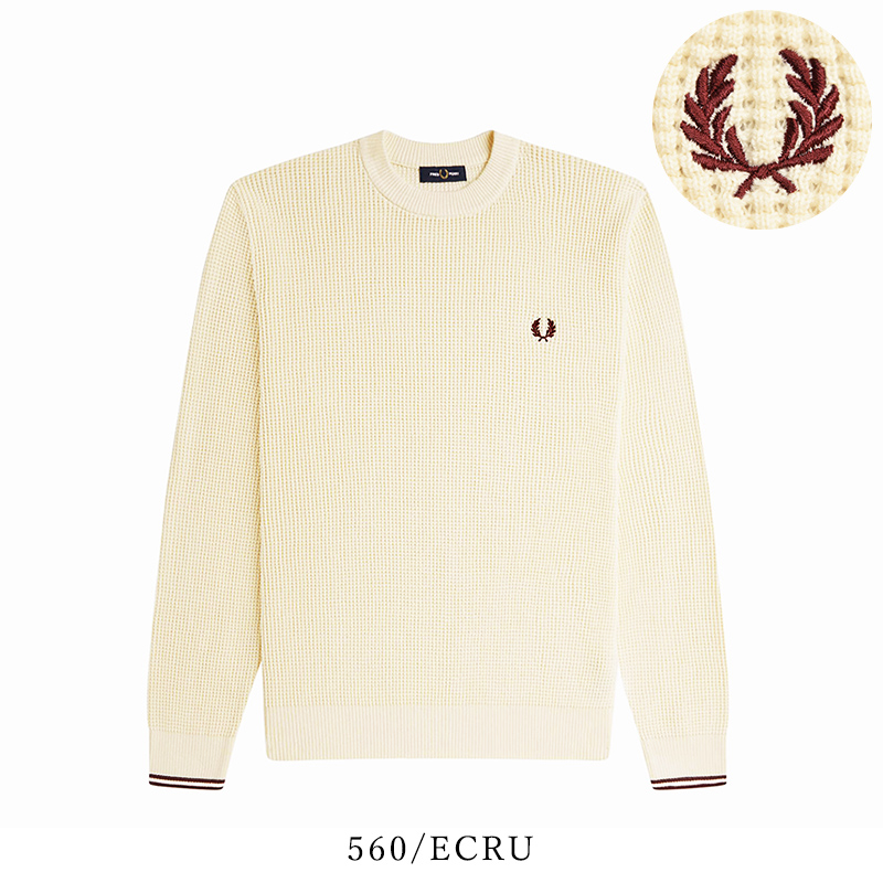 FRED PERRY フレッドペリー K6507 ワッフルステッチジャンパー メンズ クルーネック ニット 長袖 2026秋冬新色 |  | 04