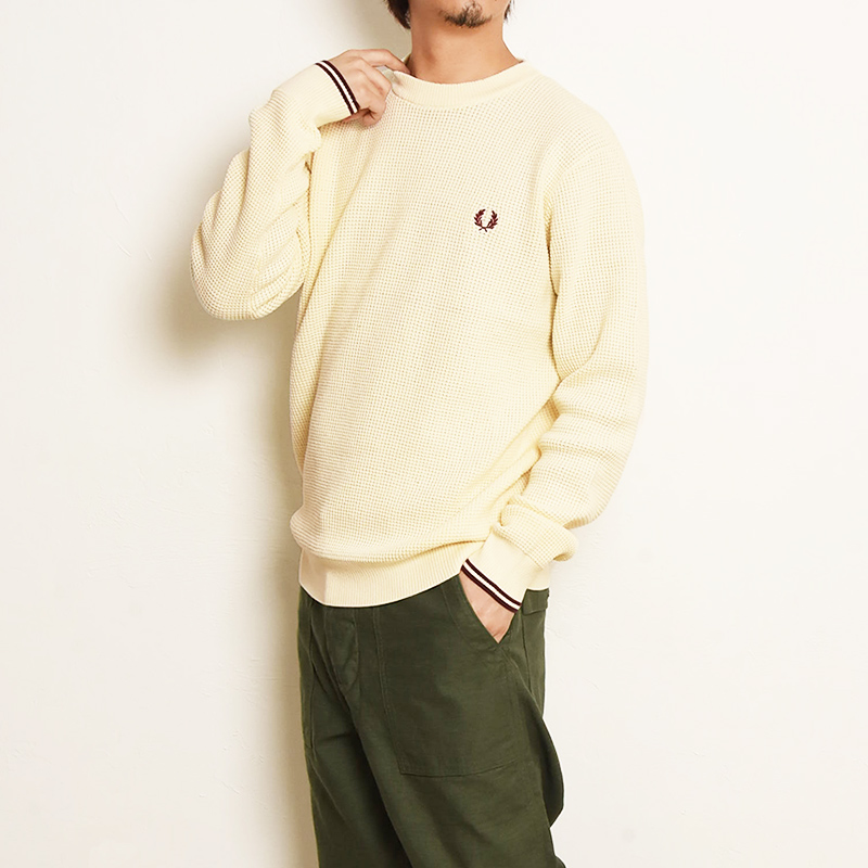 FRED PERRY フレッドペリー K6507 ワッフルステッチジャンパー メンズ クルーネック ニット 長袖 2026秋冬新色 |  | 09