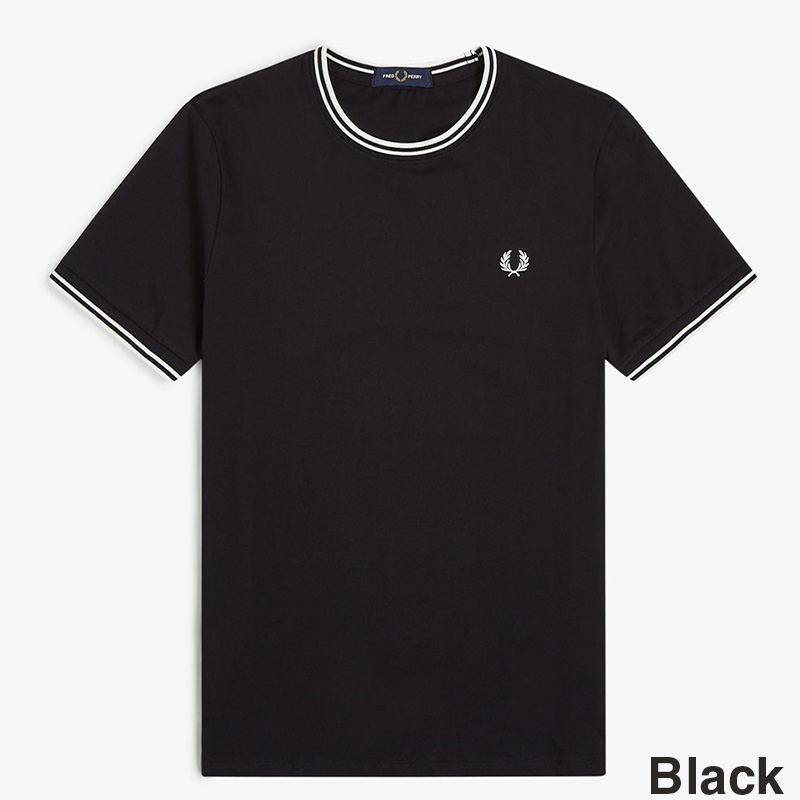 新品タグ付き　Twin Tipped T-Shirt M1588V ブラック FRED PERRY（フレッドペリー） 【FRED PERRY/フレッドペリー】メンズ