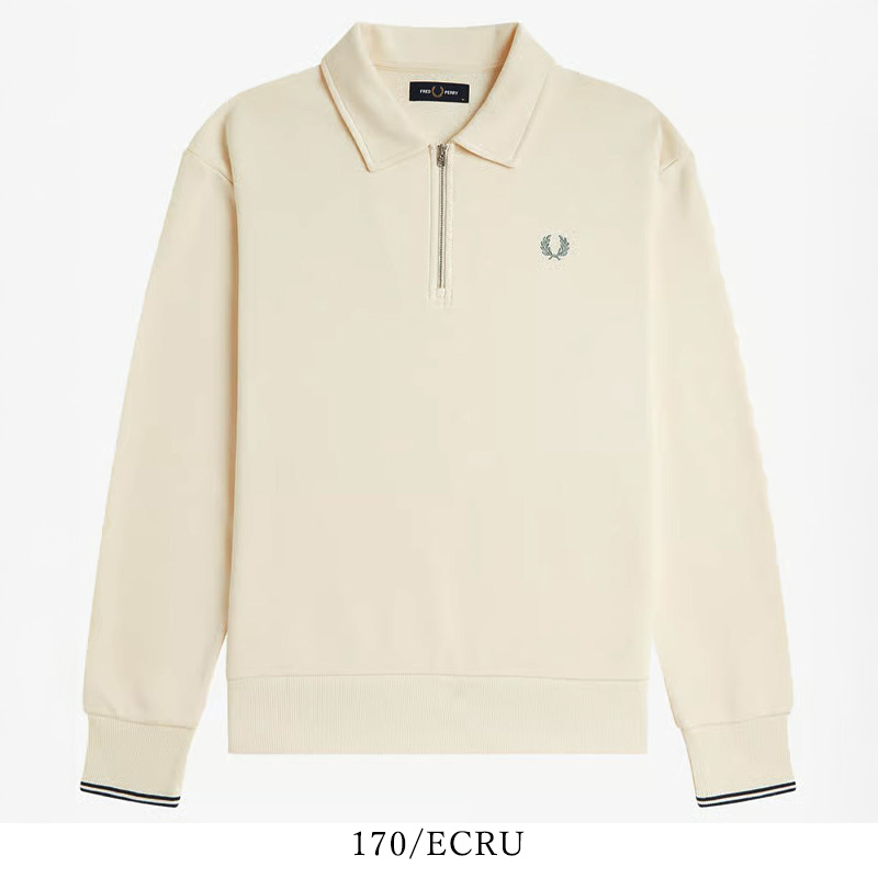 フレッドペリー ハーフジップ ポロシャツ M ライトベージュ　アイボリー FRED PERRY（フレッドペリー） 2026秋冬新作 FRED PERRY Half Zip