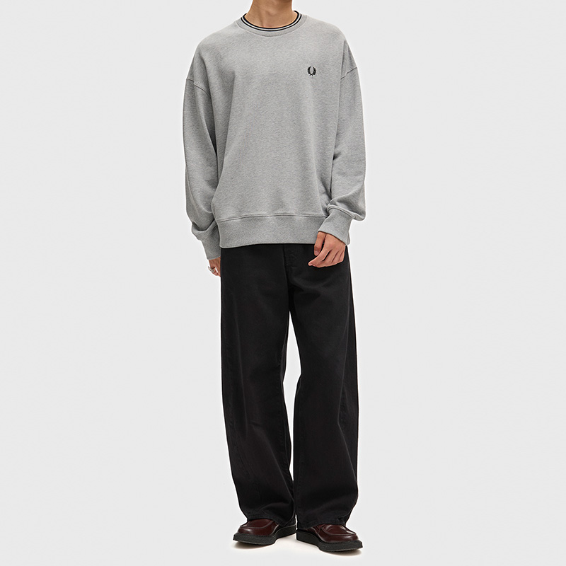 2026秋冬新作 FRED PERRY フレッドペリー M3497 オーバーサイズ ティップド スウェット メンズ トレーナー |  | 06