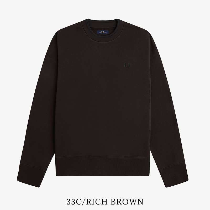 2026秋冬新作 FRED PERRY フレッドペリー M3497 オーバーサイズ ティップド スウェット メンズ トレーナー |  | 03