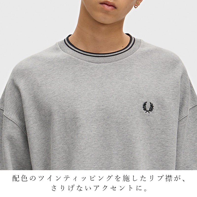 2026秋冬新作 FRED PERRY フレッドペリー M3497 オーバーサイズ ティップド スウェット メンズ トレーナー |  | 13