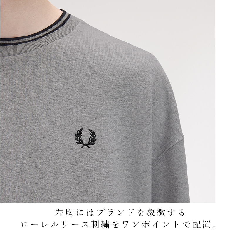 2026秋冬新作 FRED PERRY フレッドペリー M3497 オーバーサイズ ティップド スウェット メンズ トレーナー |  | 14