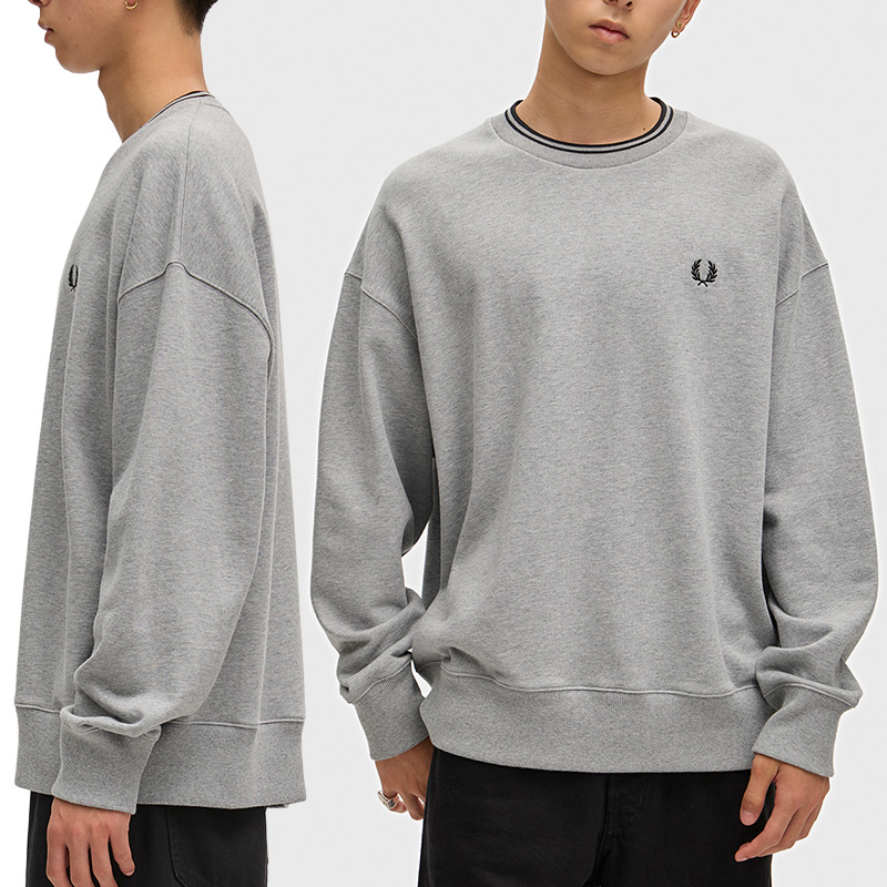 2026秋冬新作 FRED PERRY フレッドペリー M3497 オーバーサイズ ティップド スウェット メンズ トレーナー |  | 07