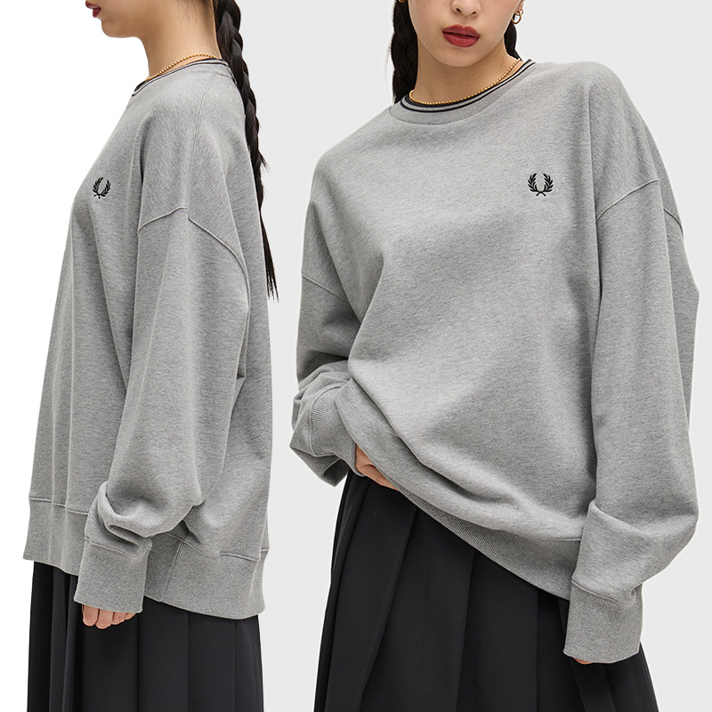 2026秋冬新作 FRED PERRY フレッドペリー M3497 オーバーサイズ ティップド スウェット メンズ トレーナー |  | 09