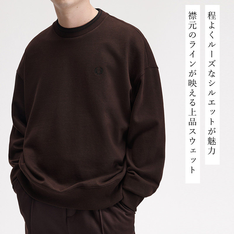 2026秋冬新作 FRED PERRY フレッドペリー M3497 オーバーサイズ ティップド スウェット メンズ トレーナー |  | 05