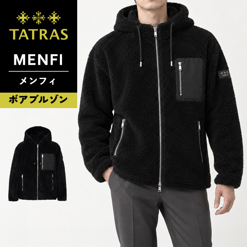 タトラス 2020年モデル ジップブルゾン フード メッシュ ロゴ IPPIA TATRAS（タトラス） TATRAS MENFI メンフィ メンズ ボアブルゾン