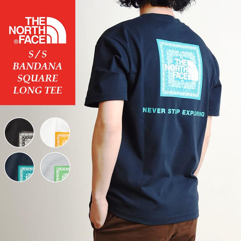 送料無料(ゆうパケット) ノースフェイス THE NORTH FACE バンダナ柄 スクエアロゴ 半袖 Tシャツ S/S Bandana Square Logo Tee NT32349｜geostyle